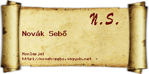Novák Sebő névjegykártya